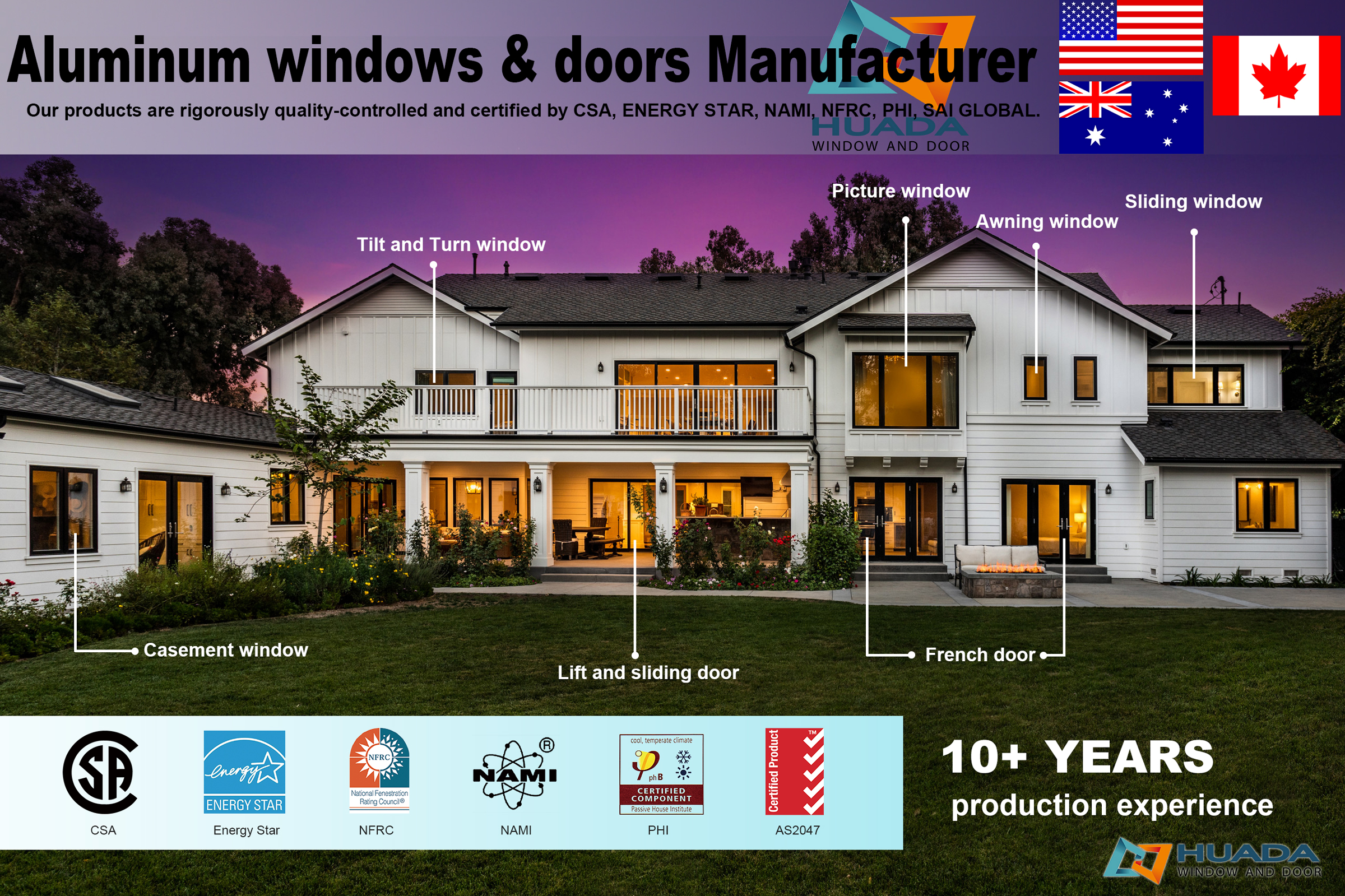 Thermal Break Aluminum Sliding Doors