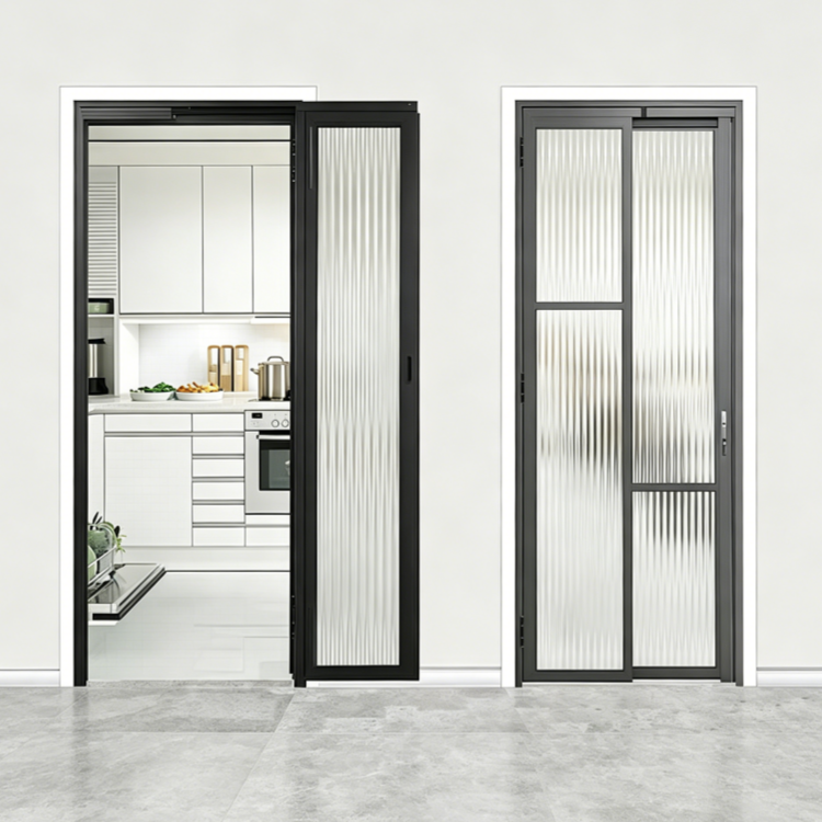 Customizable Aluminum PD Door Smooth Sliding Swing Door with Tempered Glass for Home Bathroom