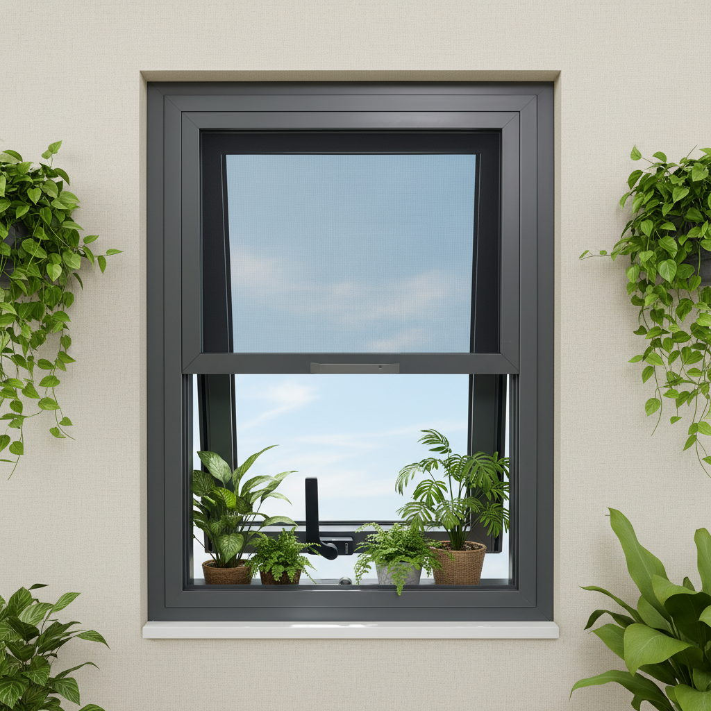 Best Selling Double Glazed Aluminum Swing Hopper Window for Exterior Entry Soundproof Energy Saving &amp; Better Ventilation