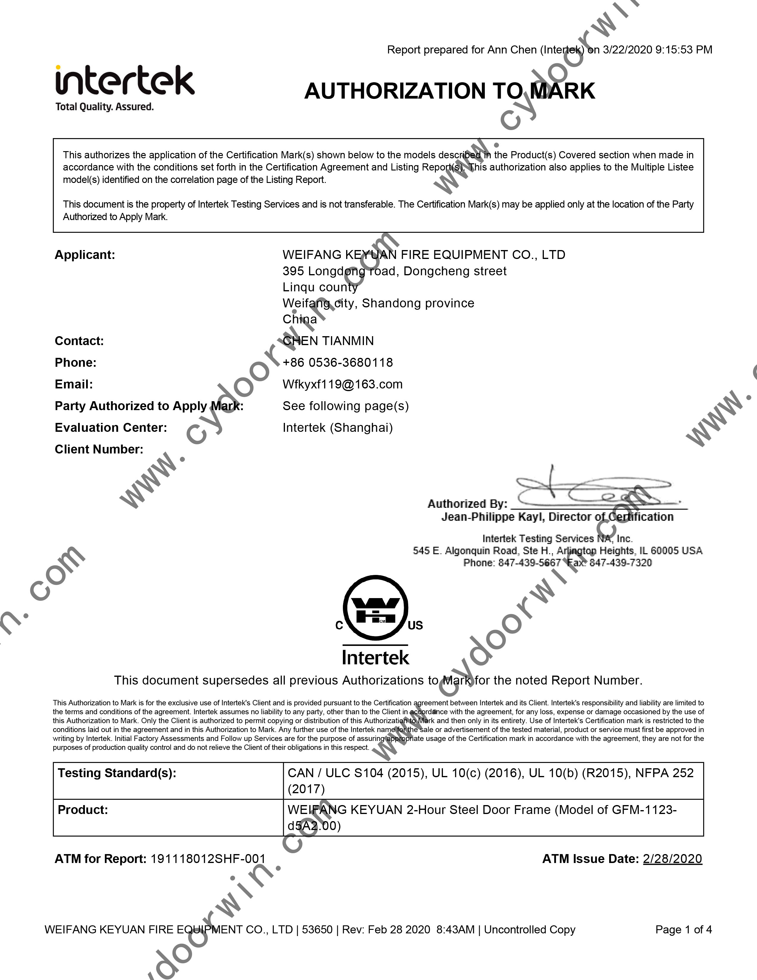 Authorized Testing Report