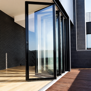 AOSTTER NFRC Aluminium Accordion Door Thermal Break Double Glazed Soundproof Exterior Bi Folding Sliding Patio Bifold Door