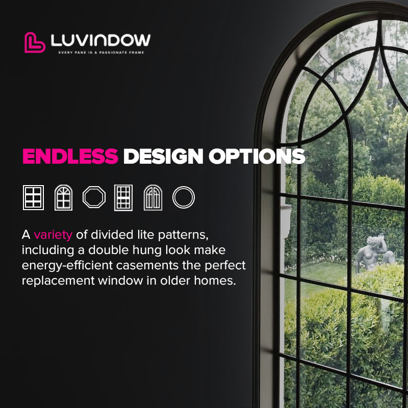 Factory Wholesale Etched Glass Windows Aluminum Clad Wood Beveled Window Frame Leaded Glass Windows