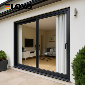 Modern Aluminum Alloy Glass Patio Sliding Door With Waterproof &amp; Heat Insulation For Villa Exterior And Garden Use