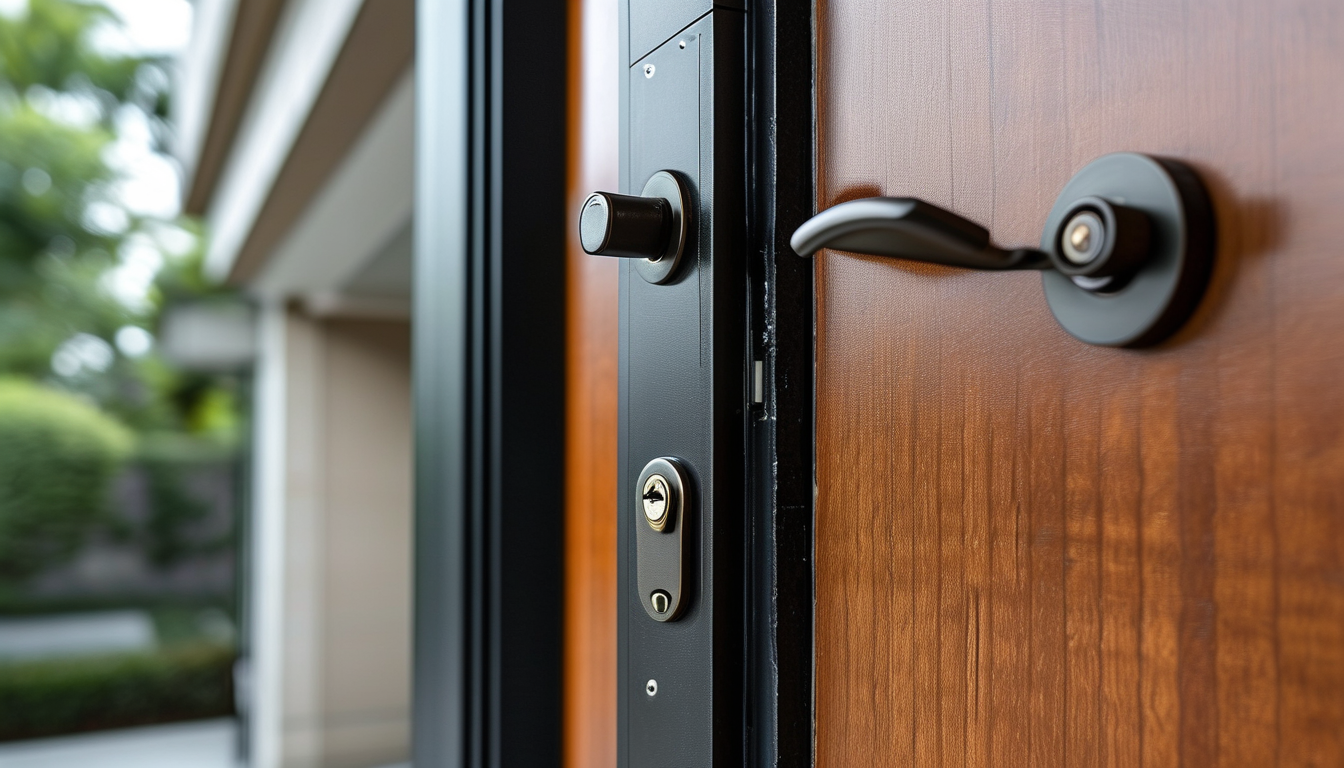 Multi point locking door for private residences