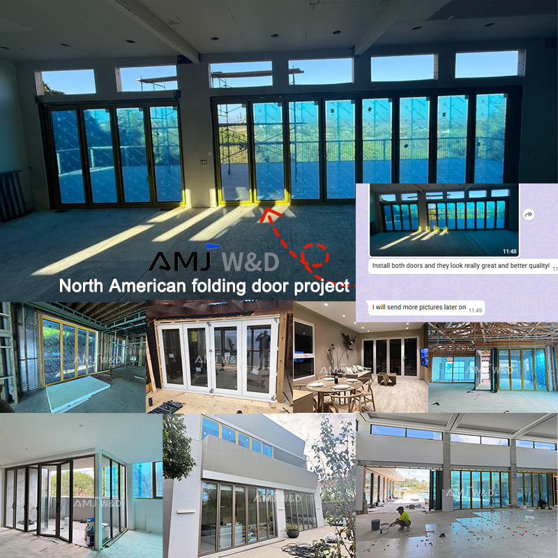 Foldable Sliding Door Aluminum Sliding Door Foldable Nfrc Csa Certified Slim Frame Glass Bi Fold Door for House