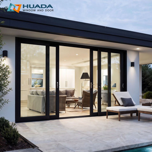 Hurricane Proof 4 Panel Aluminum Sliding Doors Soundproof Heavy Duty Lift and Slide Patio Door Triple Glazed Sliding Doors
