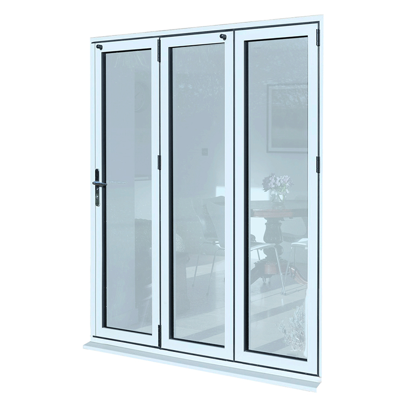 5m X 4m Big Size Exterior Aluminum Bifold Door White Tempered Glass Waterproof Foldable Design Modern Style