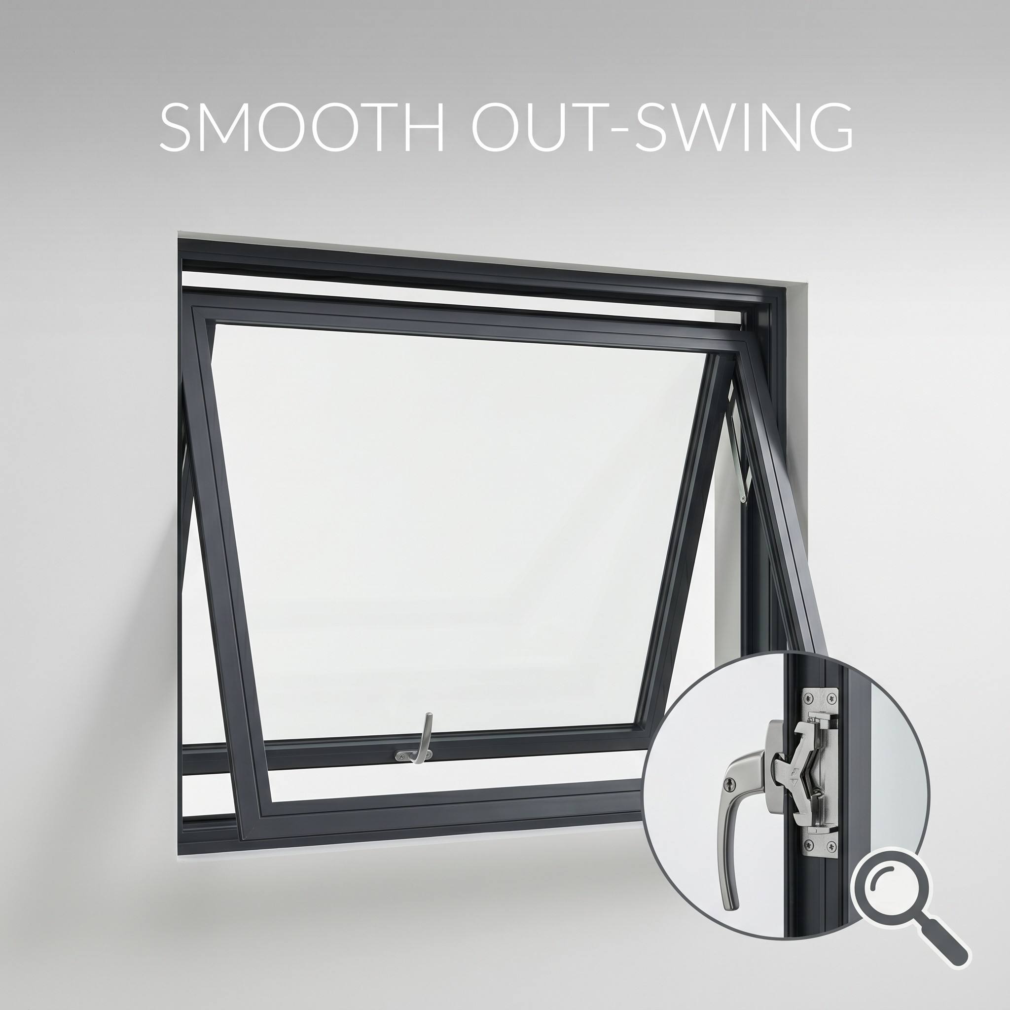 Commercial Grade Aluminum Awning Window for Office Buildings Large Size Top Hung Ventilation Window with Crank Handle