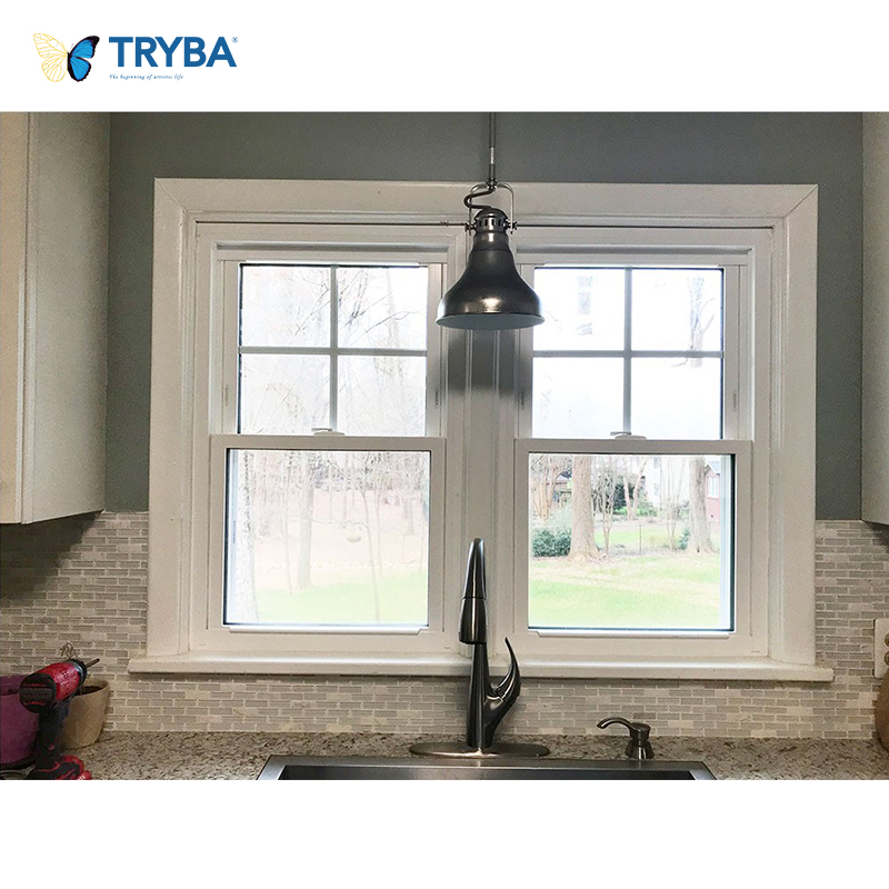 Premium Hurricane Proof Impact Resistant White Aluminum Double Hung Windows 36x48 for Home/Office/Villa Safety