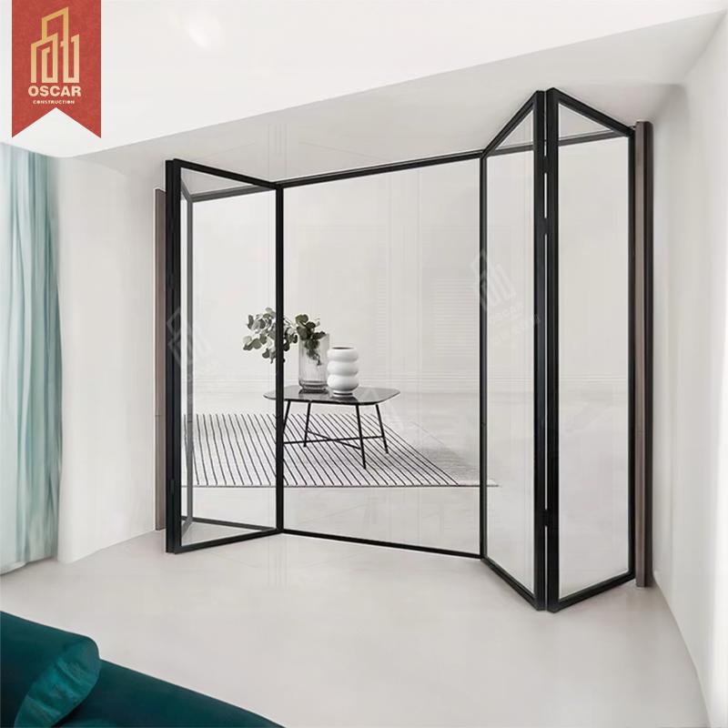 Aluminium Accordion Folding Mosquito Net Door Home Office Patio Versatile Adjustable Space-Saving Folding Door