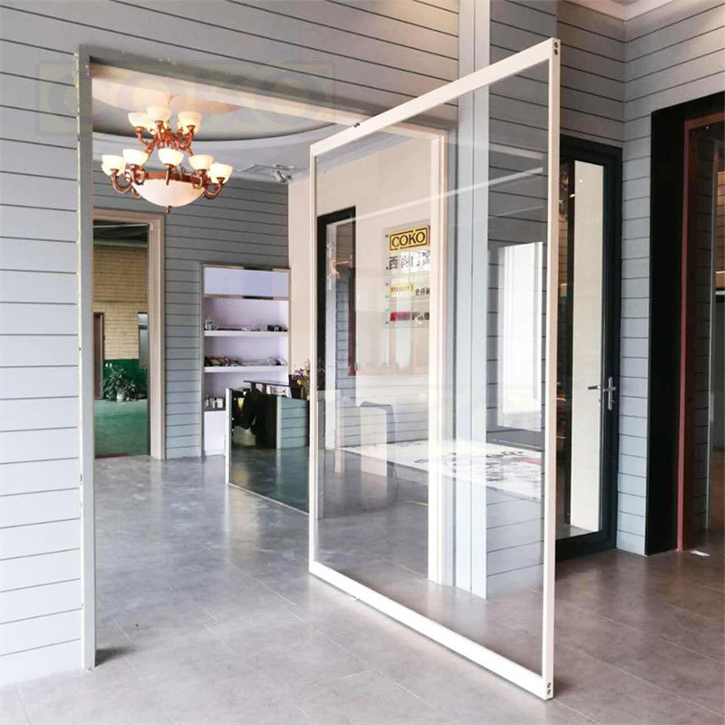 Customized Size Minimalist Luxury Soundproof Aluminum Glass Pivot Entry Front Entrance Doors for Houses Villa Hotel