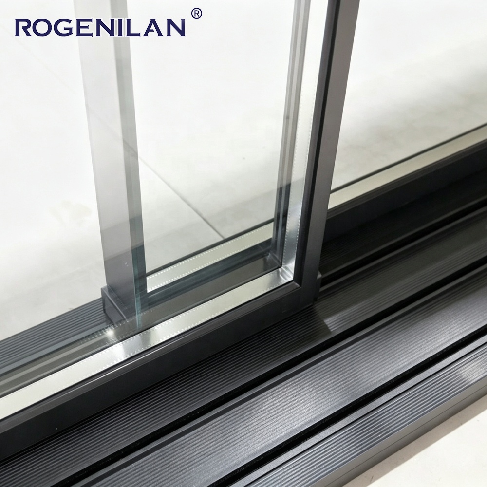 ROGENILAN Customized Aluminum Multi Track Panoramic Sliding Glass Doors Double Tempered Glazed Slide Patio Doors
