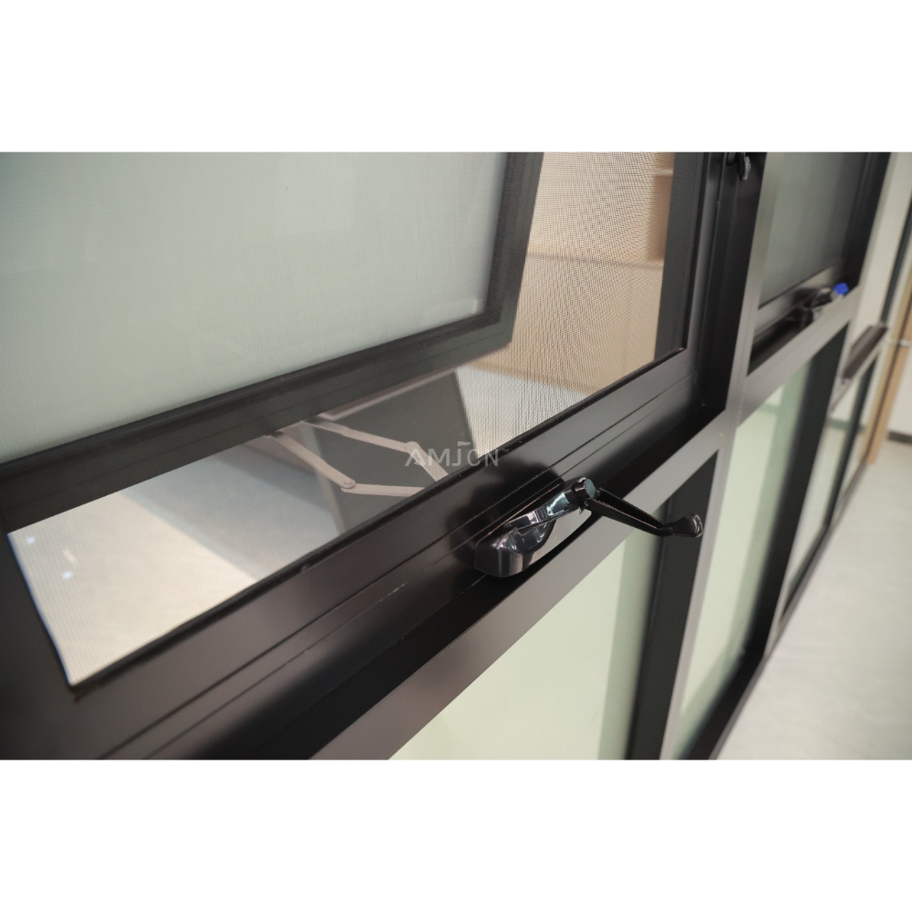 Residential AMJ Aluminum Awning Window for Hotels Hospitals Apartments Bedrooms Schools Low Price Outdoor