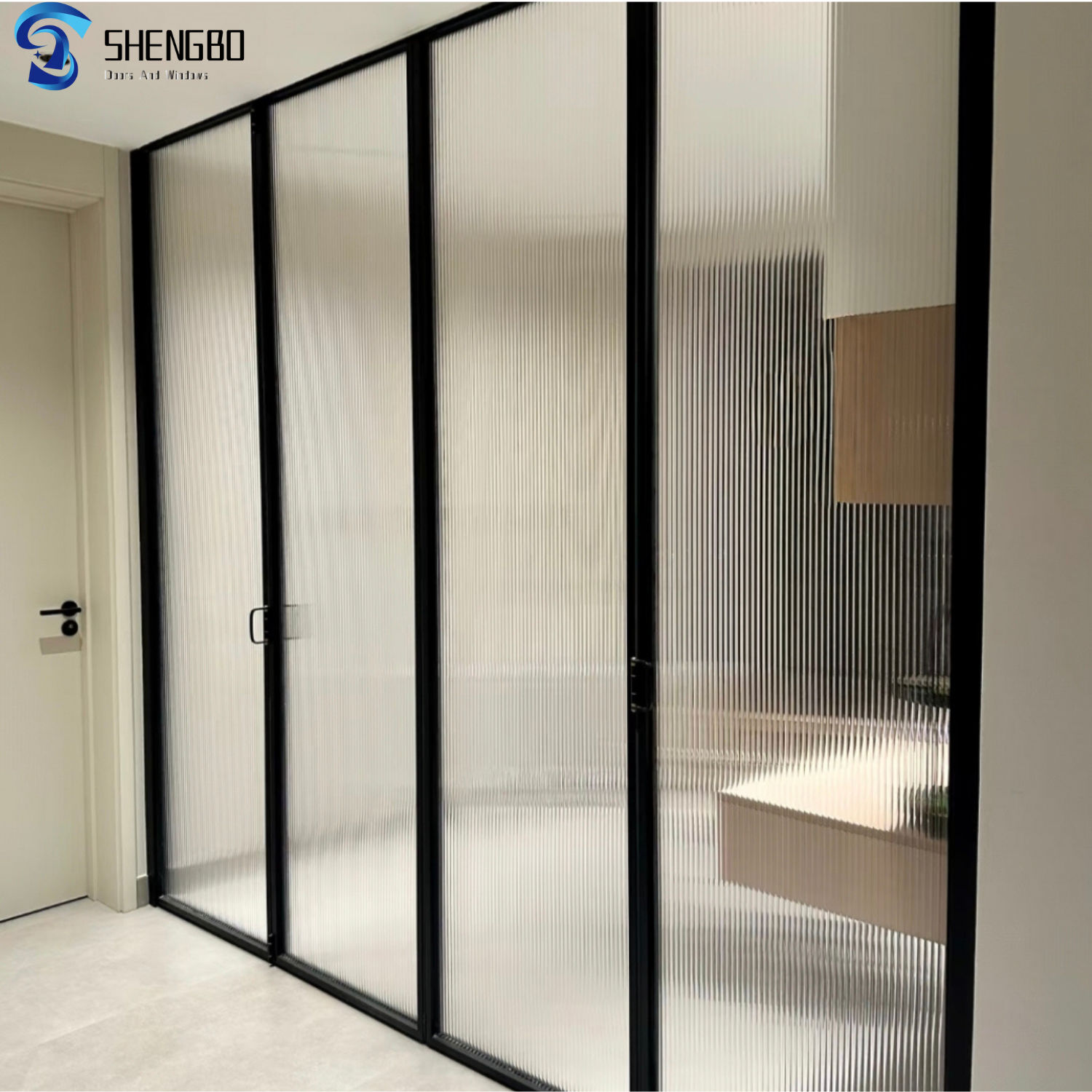 Modern Design Bi-Fold Aluminum Kitchen Cabinet Door with Glass New Release Foldable Screw Door for Villas Finished Surface