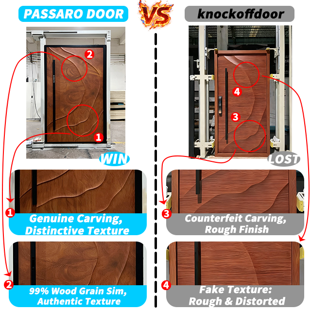 2026 OEM PSL Premium Quality Aluminum Wooden Home Villa Residential Entrance Security Front Entry Exterior Doors for Houses