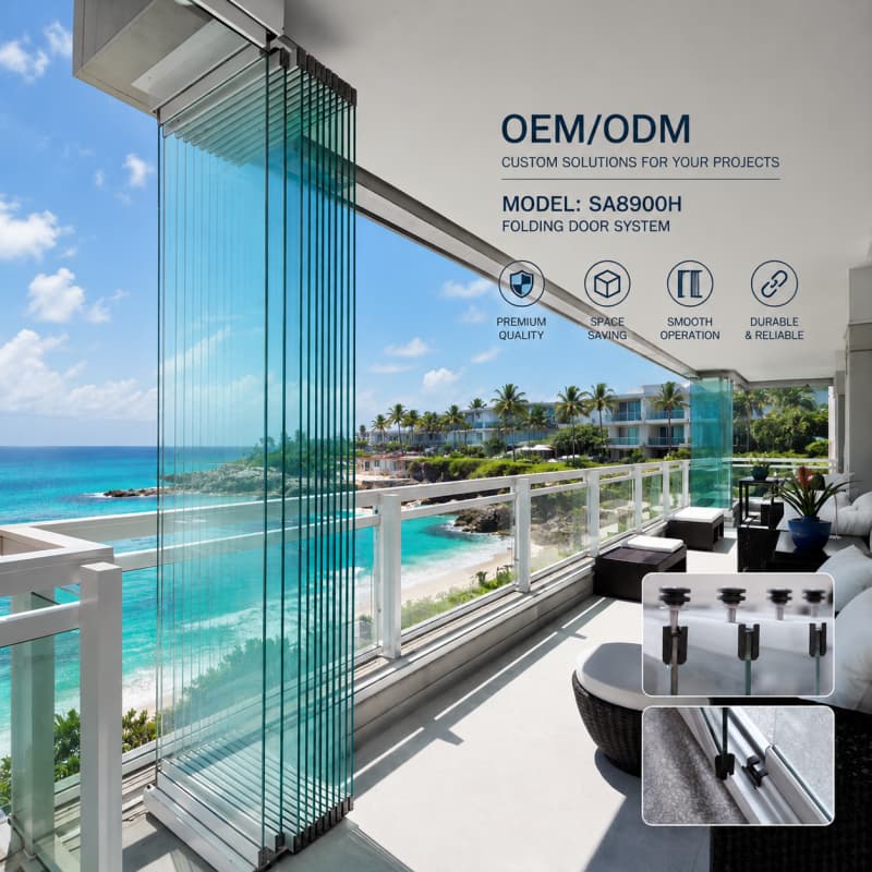 Modern Folding Door Glass Accordion Bi-fold With Folding Screen For Interior Aluminum Patio Villas Sunroom Partition Glass Door