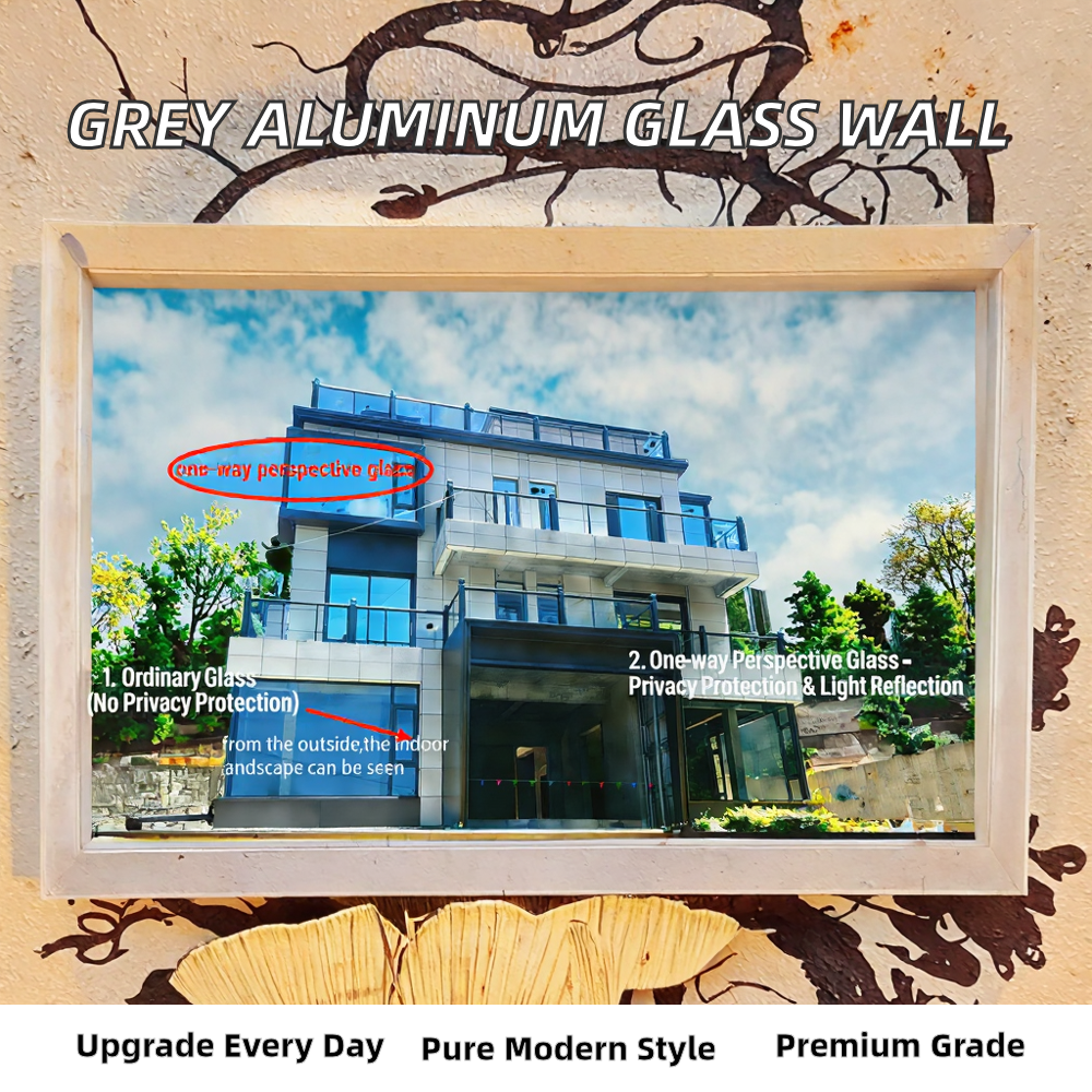 Custom Modern Villa One Way Glass Door-Aluminum Alloy Windows and Doors with Folding Screen Heat Insulation & UV Protection