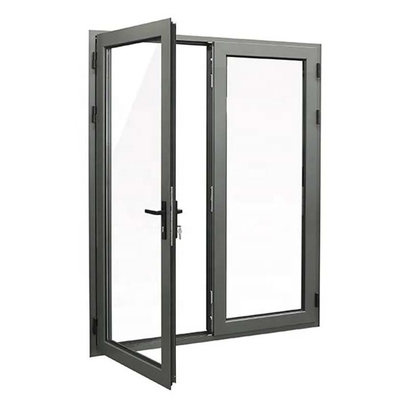 Customize Black Modern Shatterproof Hurricane Resistant Window Noise Proof Aluminum French Window Insert Design and Door