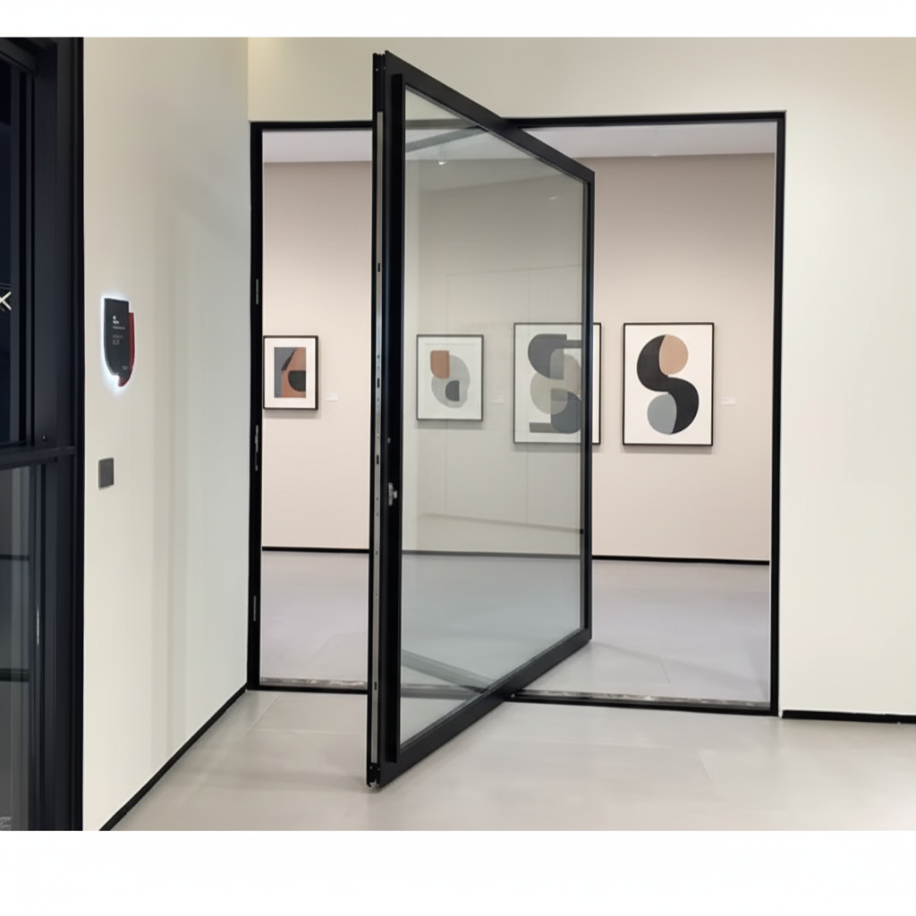 Premium Aluminum Pivot Doors Modern Large Entry Doors High Security Soundproof Weatherproof for Villa Hotel Commercial Building