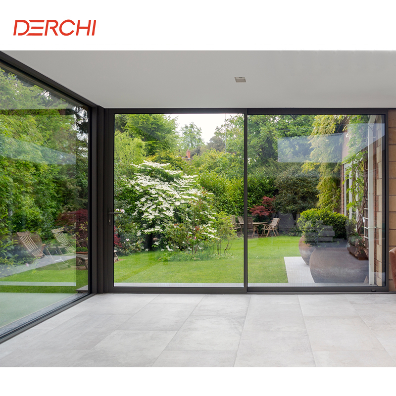 DERCHI Q9 Series High End Large Half View Ultra-narrow Aluminum Sliding Door Heavy Duty Big Panel Glass Door