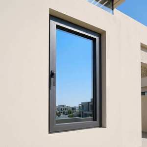 Modern Dark Grey Aluminum Alloy Doors And Windows With Triple Glass