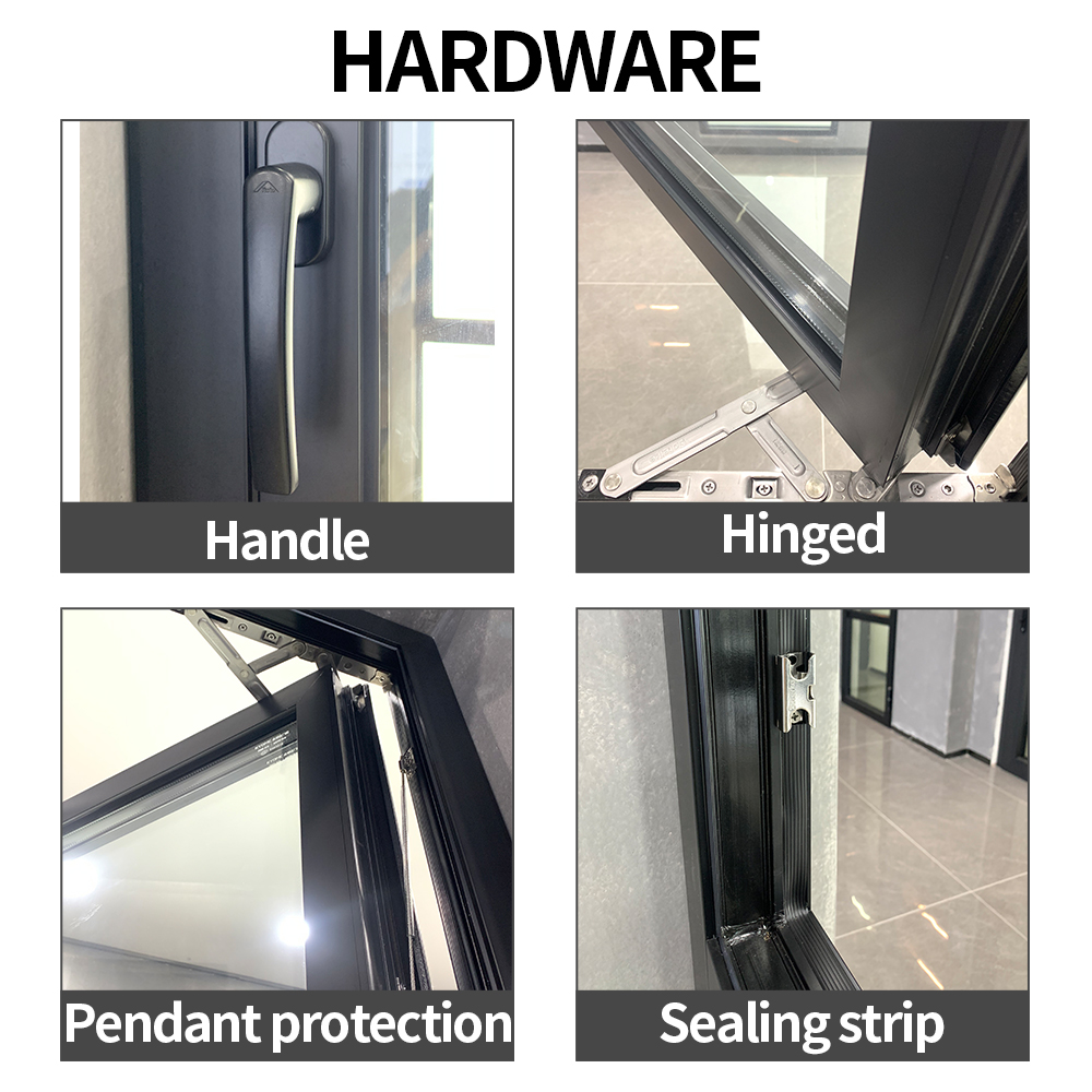 Soundproof Waterproof Aluminum Alloy Double Glass Casement Windows American Villa Contractor Exterior Casement Window