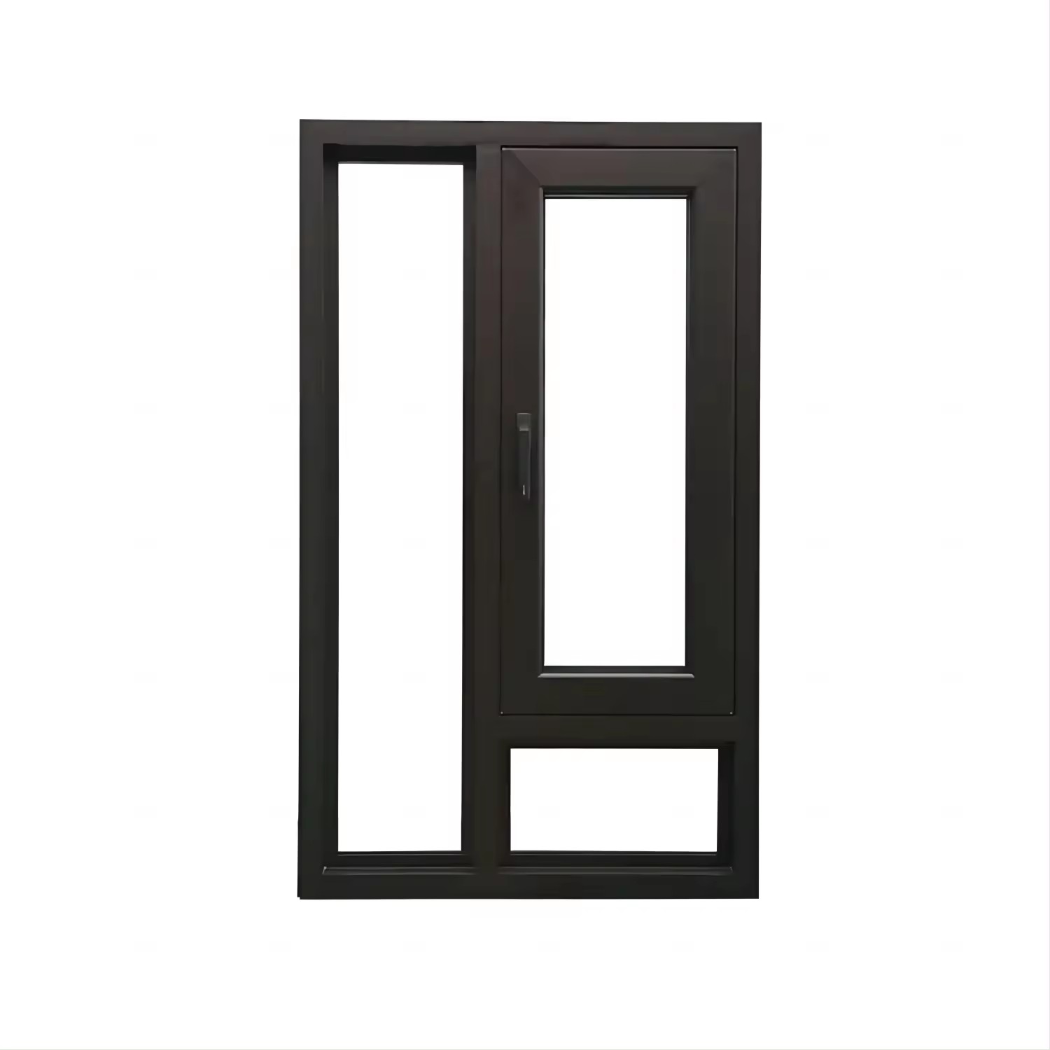 RG100 Black Aluminum Hurricane Window Double Glazed Impact Resistant Casement for Houses