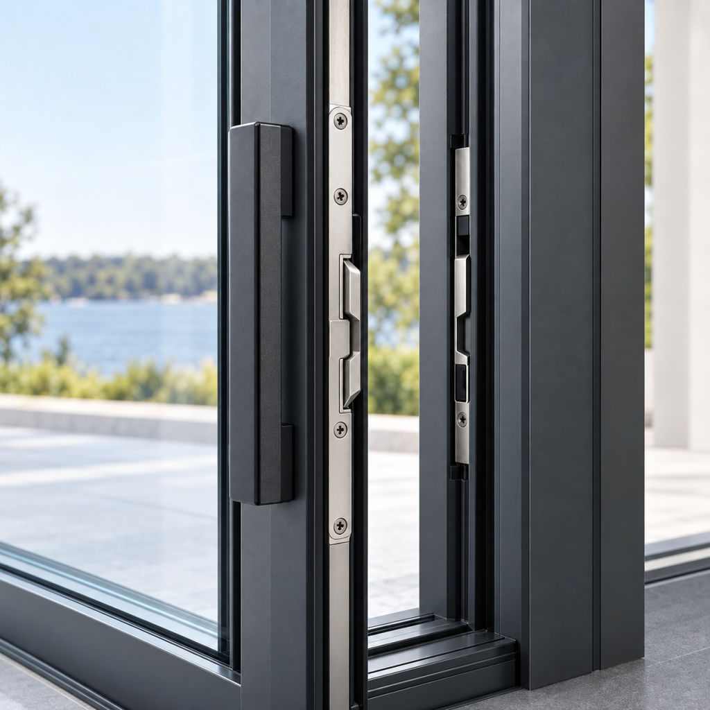 Black Aluminum Alloy Lift and Slide Door Glass Patio Entry Modern Interior Door Waterproof Living Room