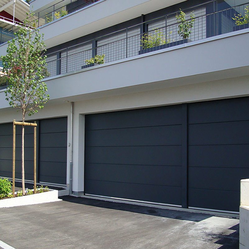 Modern Automatic Villa Aluminum Alloy Frameless Composite Mirror Glass Garage Door with Anti-Theft Feature Finished Surface