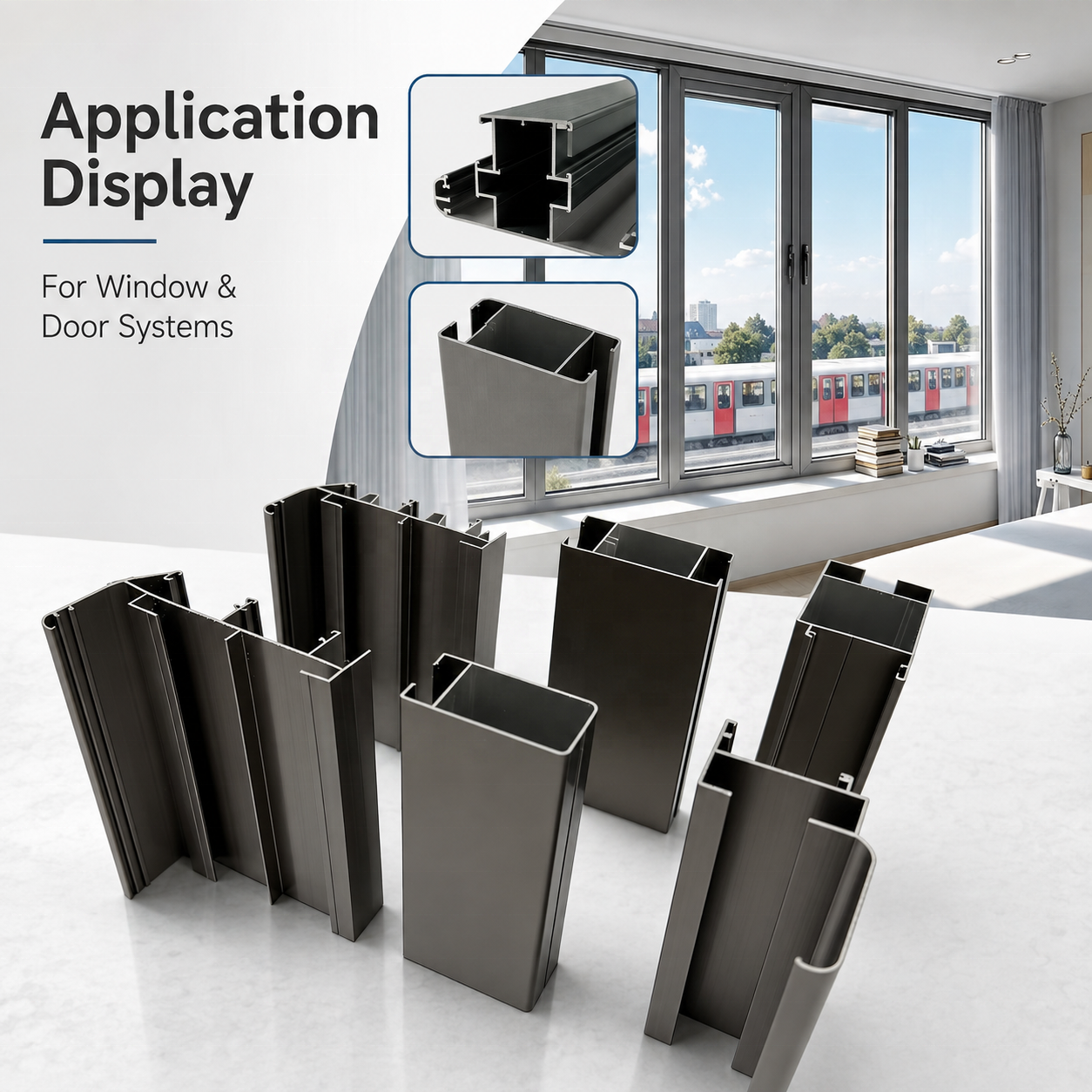 Diverse Styles High Quality Glass Door Aluminum Profiles for Precision Crafted Windows Cabinet Doors Custom Cut 6063 6061 T5 T6