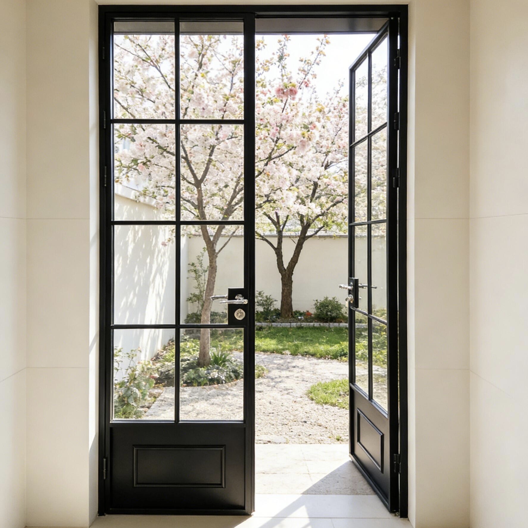 Decorative Grid Thermal Break Aluminum Sliding Door Modern Exterior Door Energy Saving Double Wine Cellar Living Room
