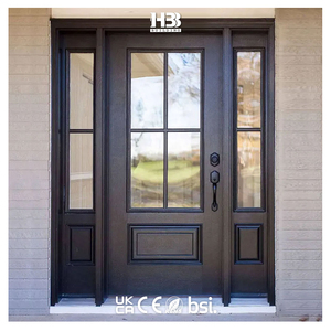 Residential Navy Blue Transitional Design Exterior Solid Wooden Front Entry Door