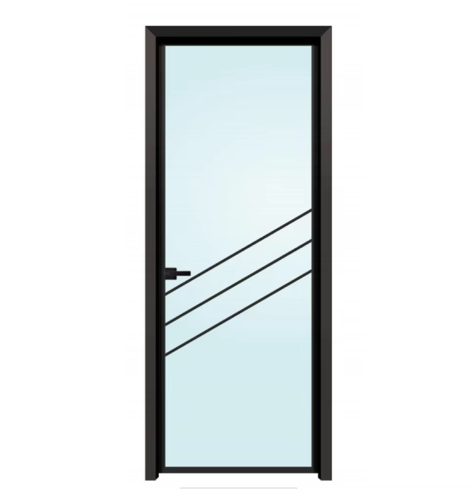 Custom Minimalist Slim Frame Aluminum Swing Door Soundproof Double Glazed Tempered Glass for Interior/Exterior Bathroom Villa