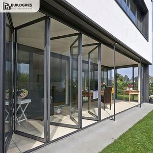 Heavy Duty Aluminum Concertina Bi-Fold Door Storm Proof