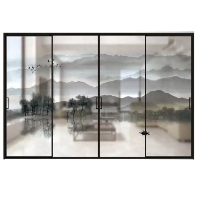 Aluminum Alloy Bedroom Wardrobe Kitchen Narrow Frame Sliding Door Design