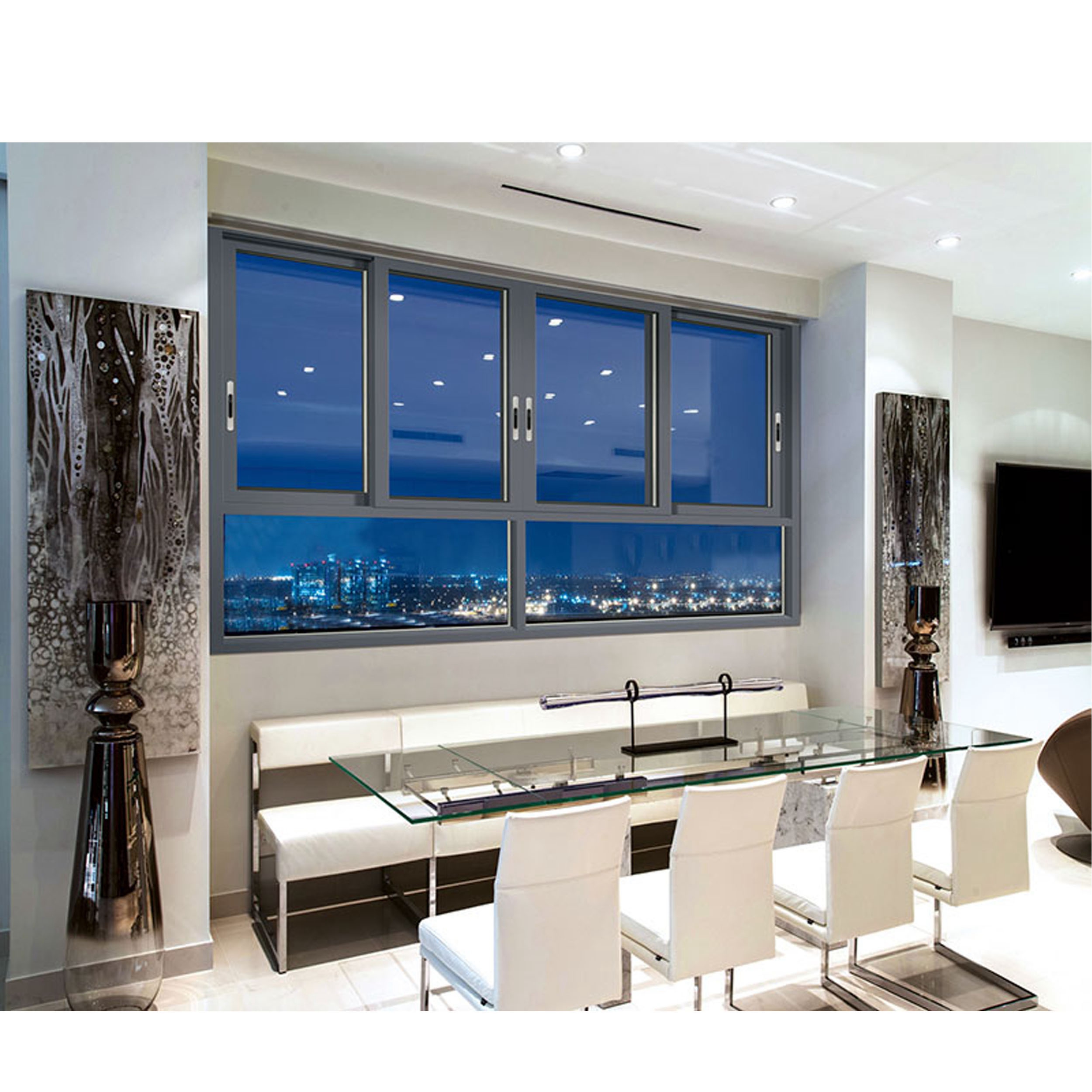 Fuson the Most Popular Top Selling High Quality Competitive Aluminium Powder Coated White Sliding Window