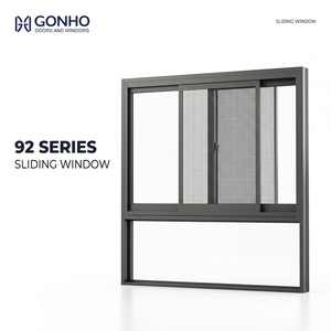 Double Glazed Aluminum Sliding Window with Magnetic Screen Soundproof for Living Room & Villa Modern Apartment Building Projects
