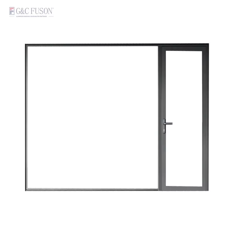 Fuson Guangdong Metal Frame Glass Double Glazed Windows Hurricane Proof Aluminum Casement Window