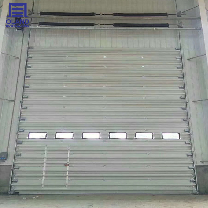 Industrial Overhead Sectional Door Thermal Insulation Aluminum Alloy Construction for Wind-Load Resistant Large Windows Natural