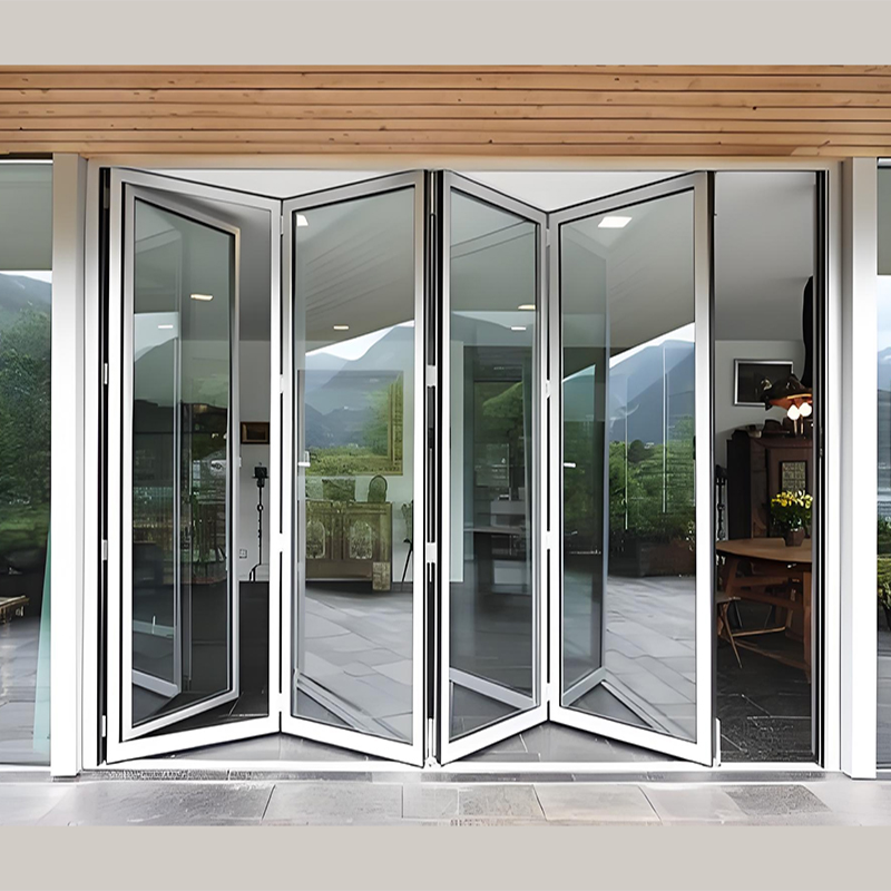 Landsharp Customized 6 Foot Panel Sliding French Bifold Door Aluminium Bi Folding Door Exterior Folding Door Hardware