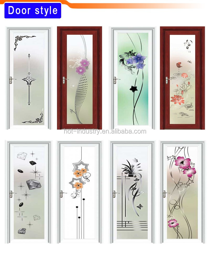 Factory Price Aluminum Half Glass Door Design Bathroom Entry Doors