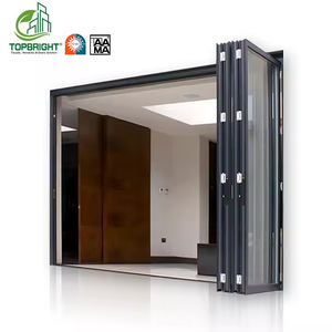 Front Entry Exterior Bi Fold Sliding Doors Waterproof Glass Foldable Aluminum Folding Doors