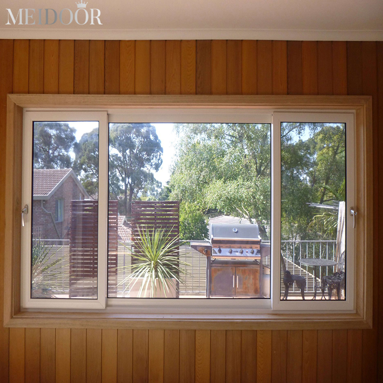 2 Track Manual Powder Coating Surface Slide Aluminum Frame Glass Windows Practical Sliding Window Double Glazed Windows