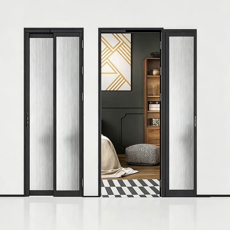 Customizable Aluminum PD Door Smooth Sliding Swing Door with Tempered Glass for Home Bathroom