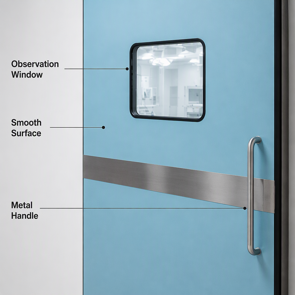 Cleanroom Sliding Door Medical Isolation Door Aluminum Alloy Swing Sliding Hybrid Door for Hospital ICU OT