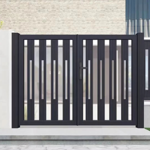 Modern Aluminum Entrance Door Sliding/Swing Driveway Gates Automation Heat Eco-friendly Weather Resistant Customizable Sizes
