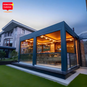 Customized Modern Motorized Roof System Bioclimatic Louvered Aluminum Pergola With Glass Windows For Outdoor Garden Patios