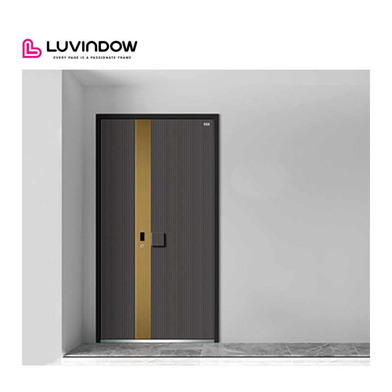 Luvindow Aluminum Doors for House Security Front Entrance Door With Smart Lock