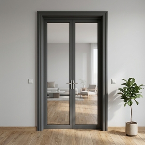French Double Leaf Door Aluminum Clad Wood Thermal Break for Luxury Villa and Garden Entrance