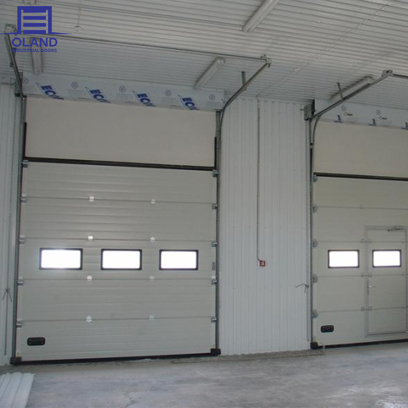 Industrial Overhead Sectional Door Thermal Insulation Aluminum Alloy Construction for Wind-Load Resistant Large Windows Natural